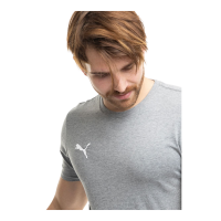 Puma teamGOAL Casuals T-Shirt Herren grau heather weiß Gr M