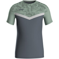 Jako - T-Shirt Iconic - anthra light/mintgrün/soft grey